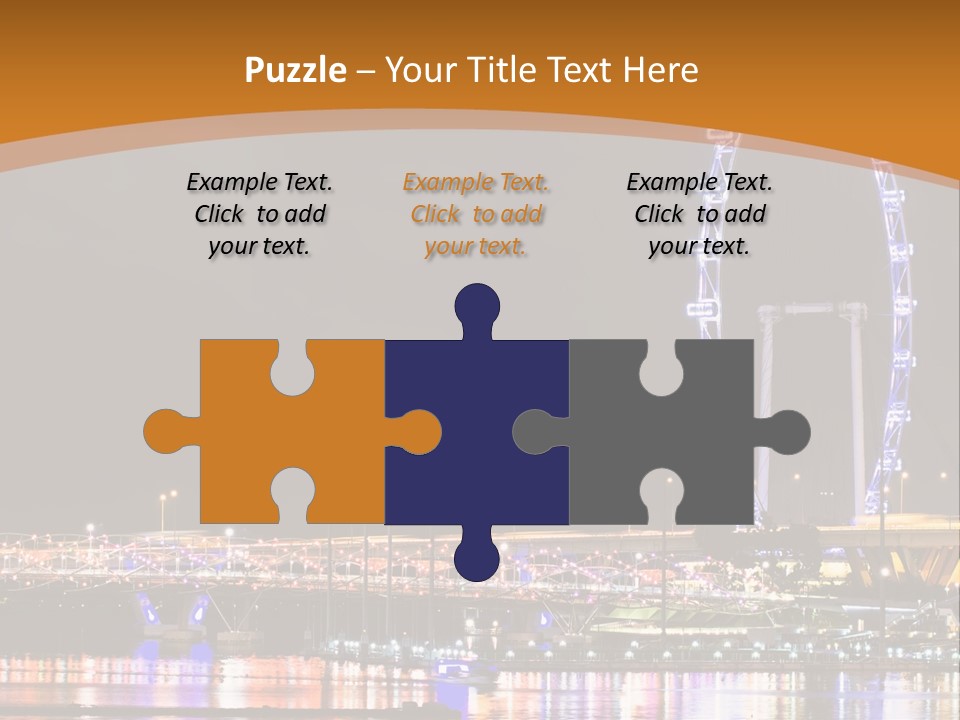 A Picture Of A Ferris Wheel At Night PowerPoint Template