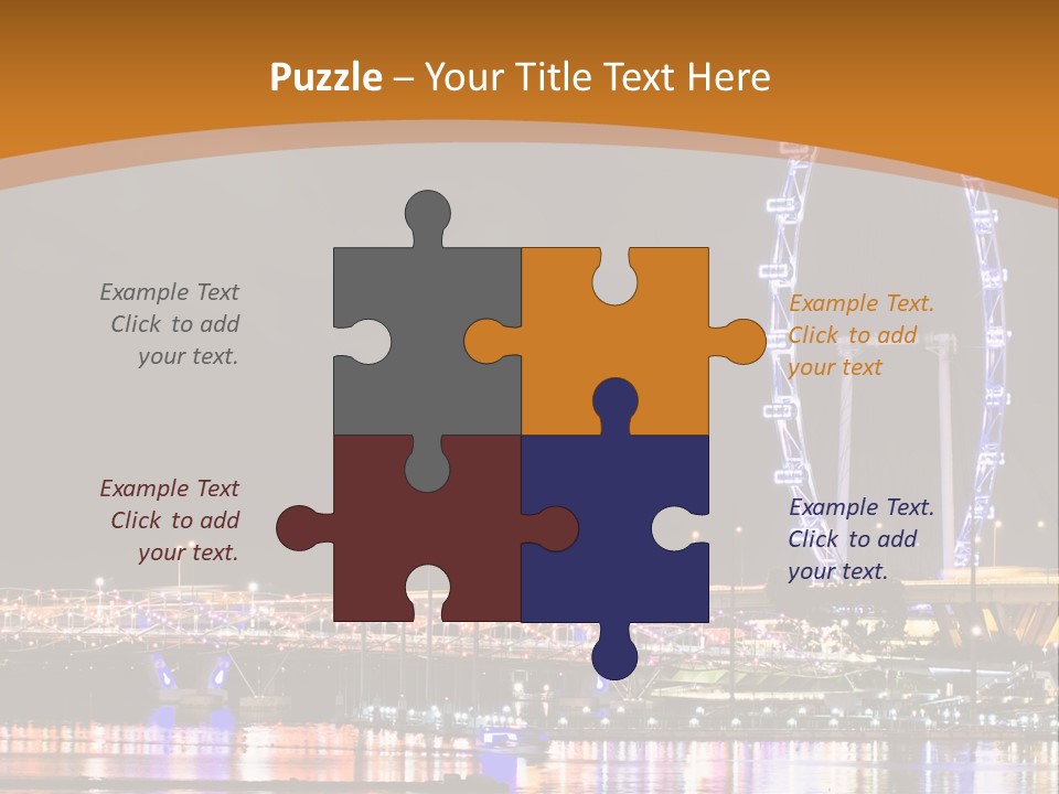 A Picture Of A Ferris Wheel At Night PowerPoint Template