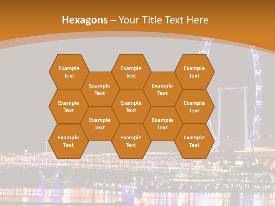 A Picture Of A Ferris Wheel At Night PowerPoint Template