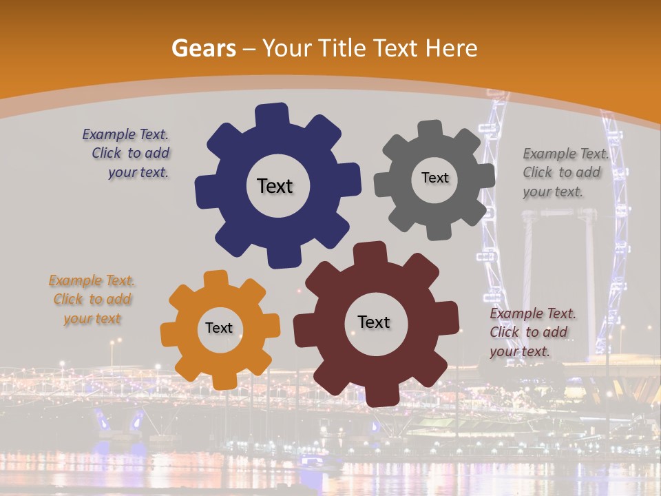 A Picture Of A Ferris Wheel At Night PowerPoint Template