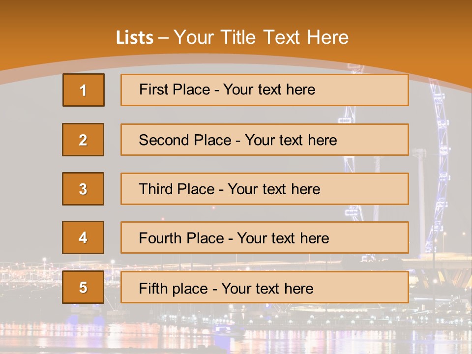 A Picture Of A Ferris Wheel At Night PowerPoint Template