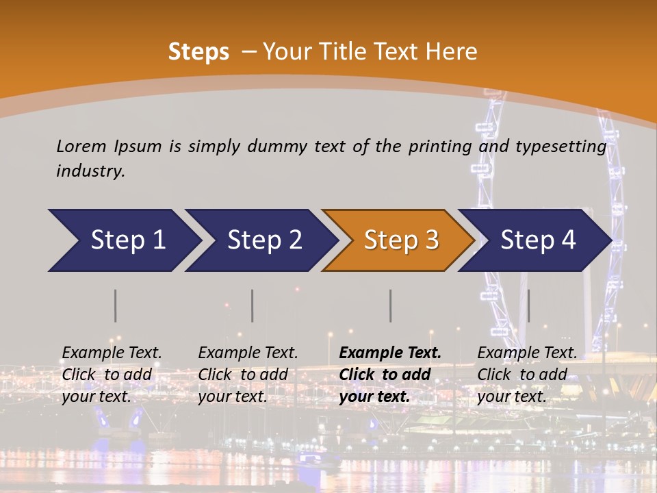 A Picture Of A Ferris Wheel At Night PowerPoint Template