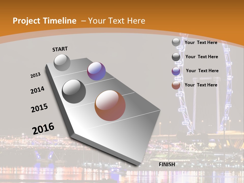 A Picture Of A Ferris Wheel At Night PowerPoint Template