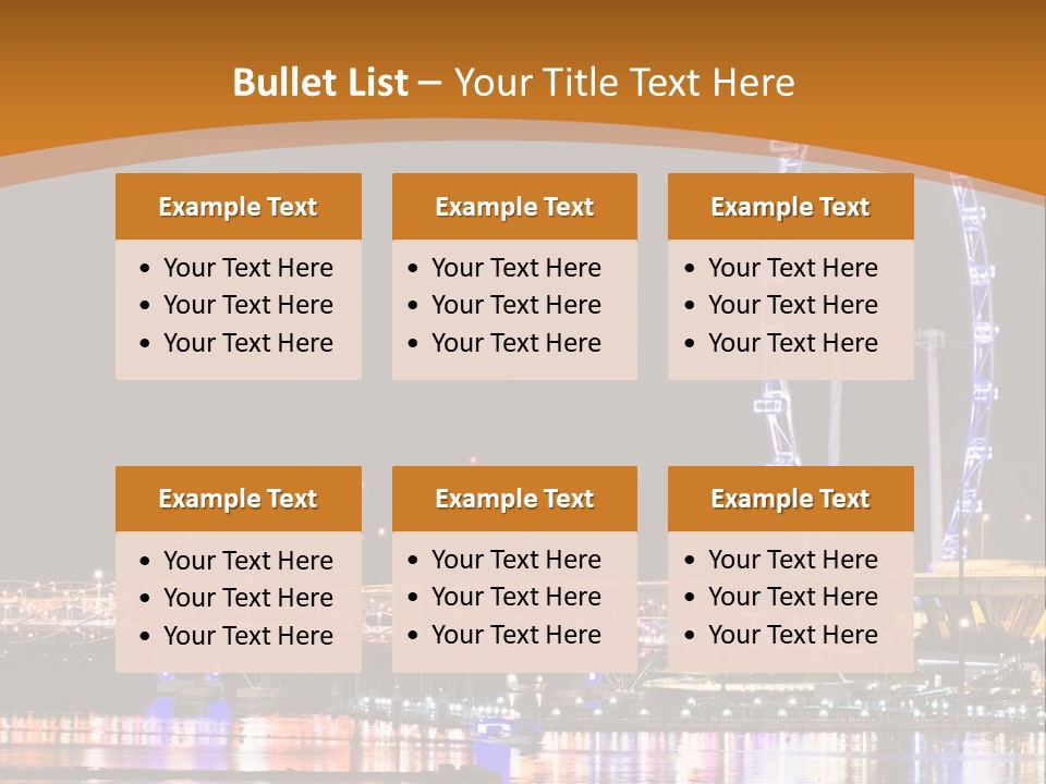 A Picture Of A Ferris Wheel At Night PowerPoint Template
