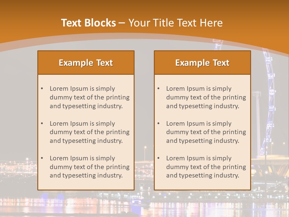 A Picture Of A Ferris Wheel At Night PowerPoint Template