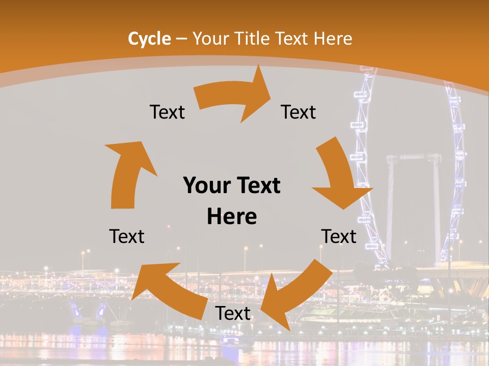 A Picture Of A Ferris Wheel At Night PowerPoint Template