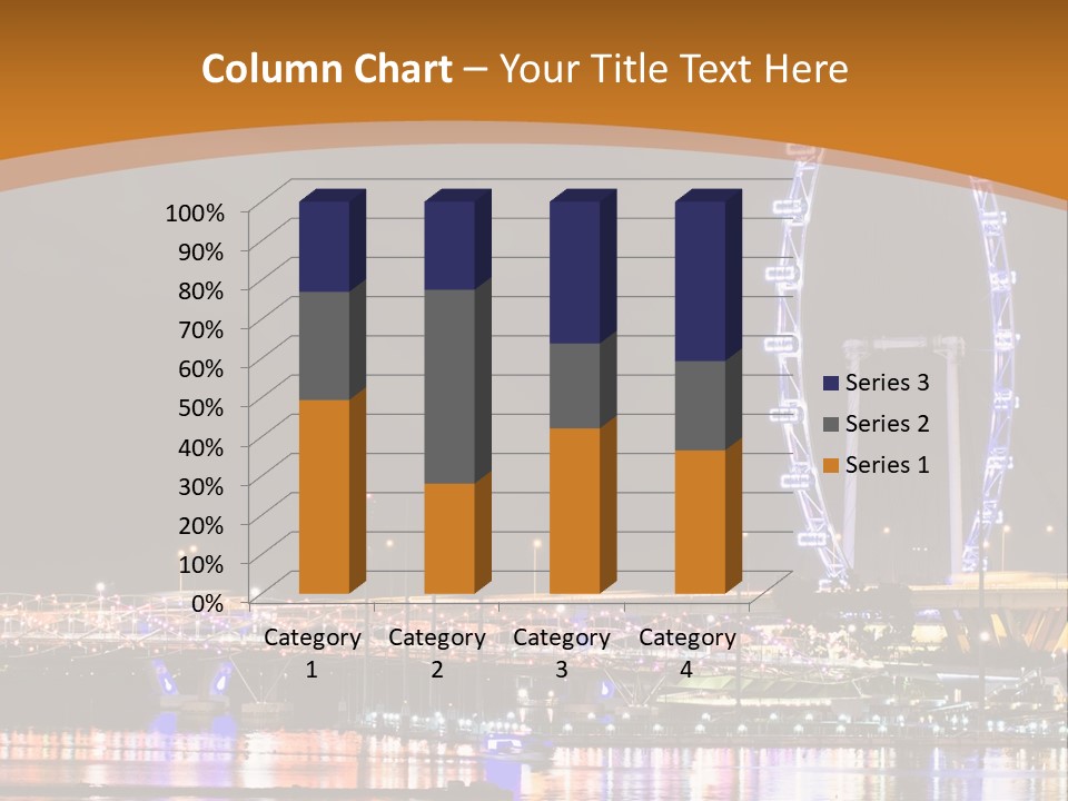A Picture Of A Ferris Wheel At Night PowerPoint Template