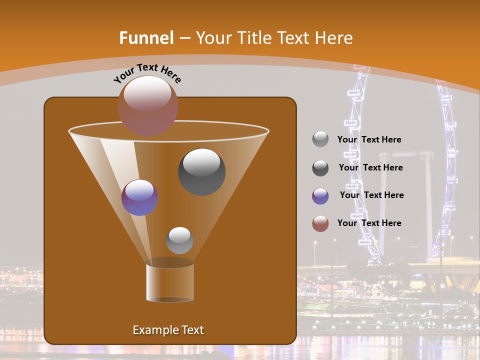 A Picture Of A Ferris Wheel At Night PowerPoint Template