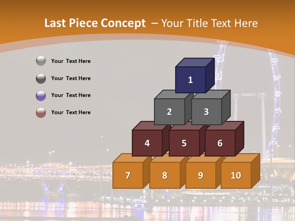 A Picture Of A Ferris Wheel At Night PowerPoint Template