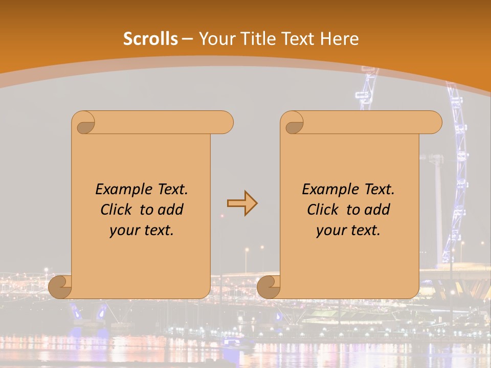 A Picture Of A Ferris Wheel At Night PowerPoint Template