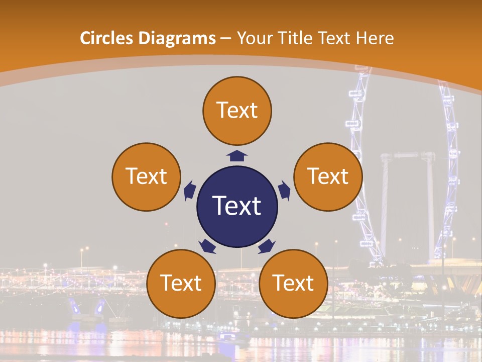 A Picture Of A Ferris Wheel At Night PowerPoint Template