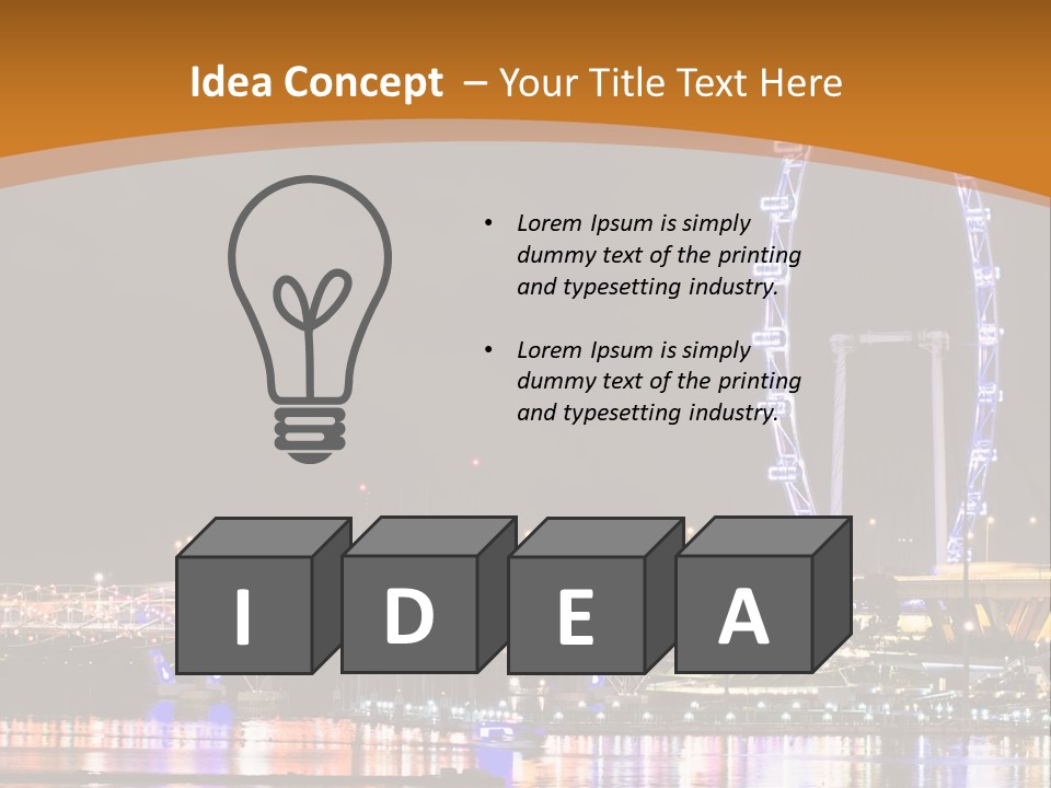 A Picture Of A Ferris Wheel At Night PowerPoint Template