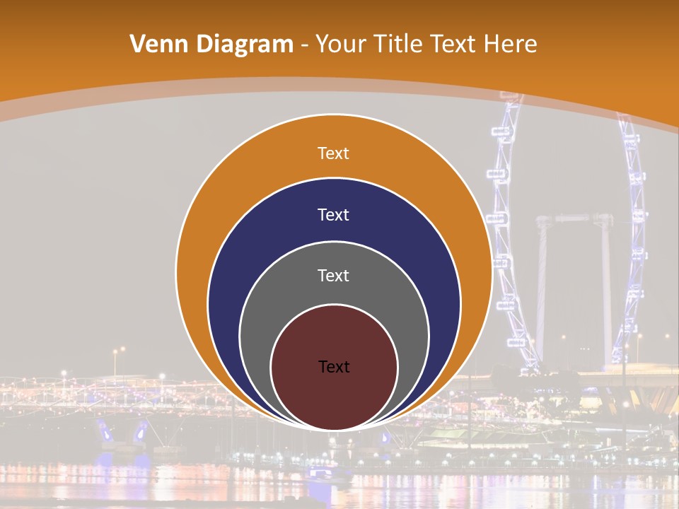 A Picture Of A Ferris Wheel At Night PowerPoint Template