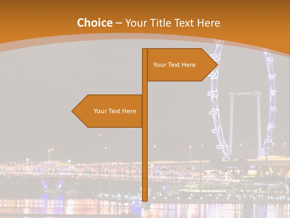 A Picture Of A Ferris Wheel At Night PowerPoint Template