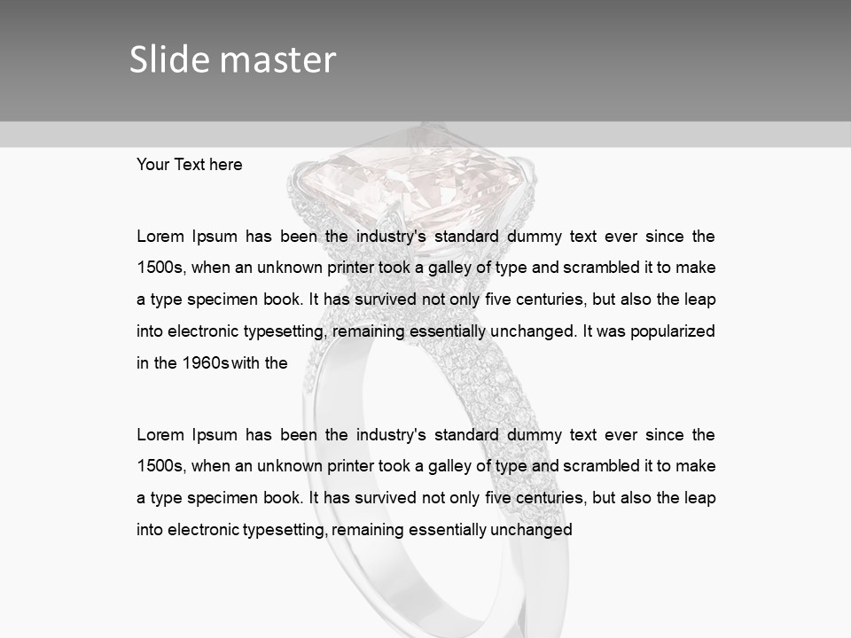 A Ring With A Pink Diamond On It PowerPoint Template