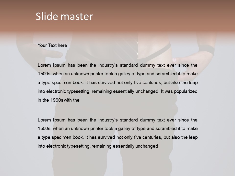 A Man Wearing A Tie With His Hands On His Hips PowerPoint Template