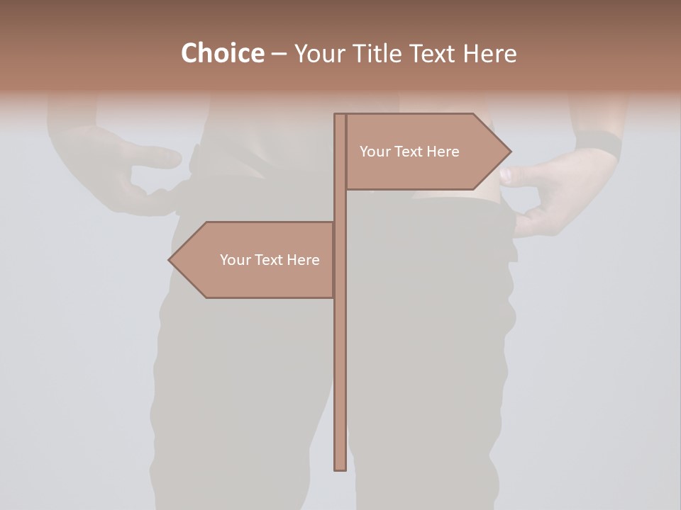 A Man Wearing A Tie With His Hands On His Hips PowerPoint Template
