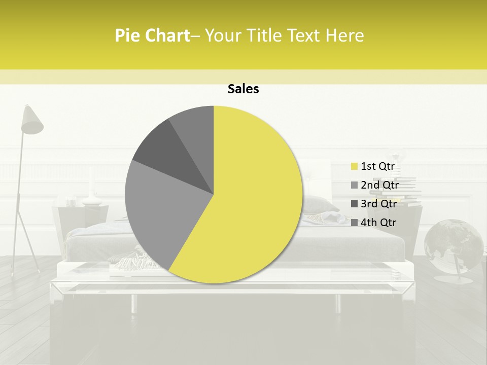 A Bed Sitting In A Bedroom Next To A Table PowerPoint Template