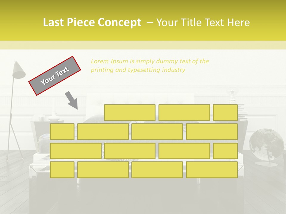 A Bed Sitting In A Bedroom Next To A Table PowerPoint Template