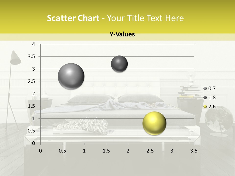 A Bed Sitting In A Bedroom Next To A Table PowerPoint Template
