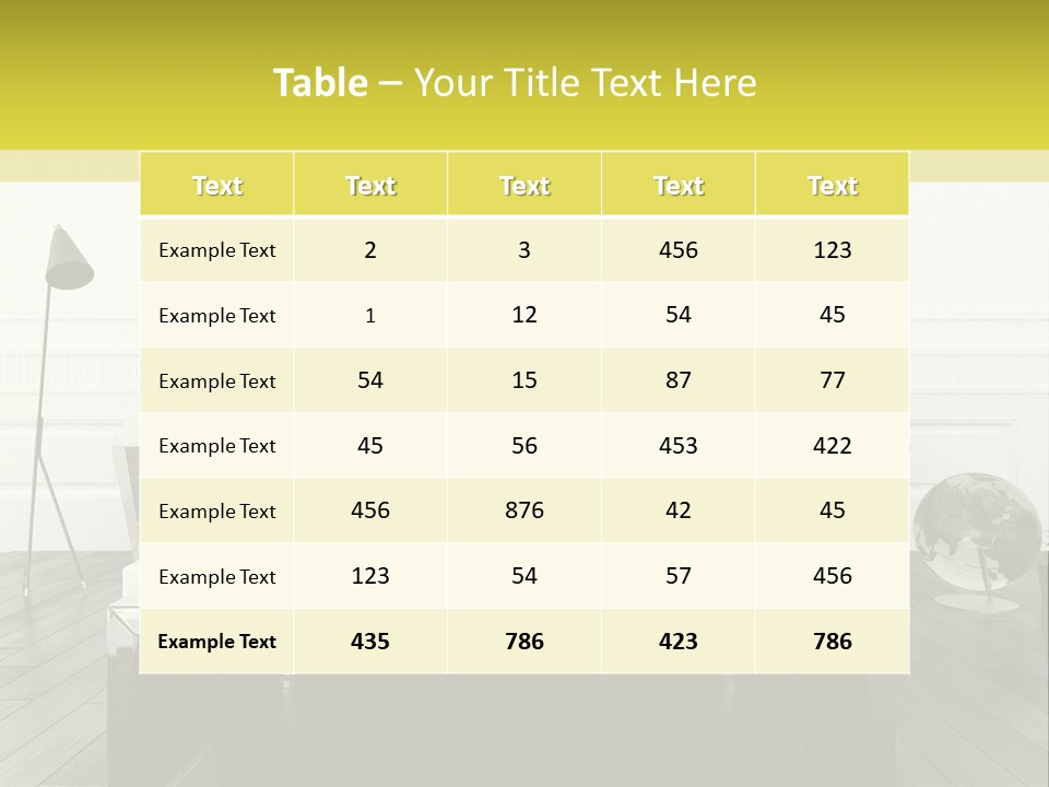 A Bed Sitting In A Bedroom Next To A Table PowerPoint Template
