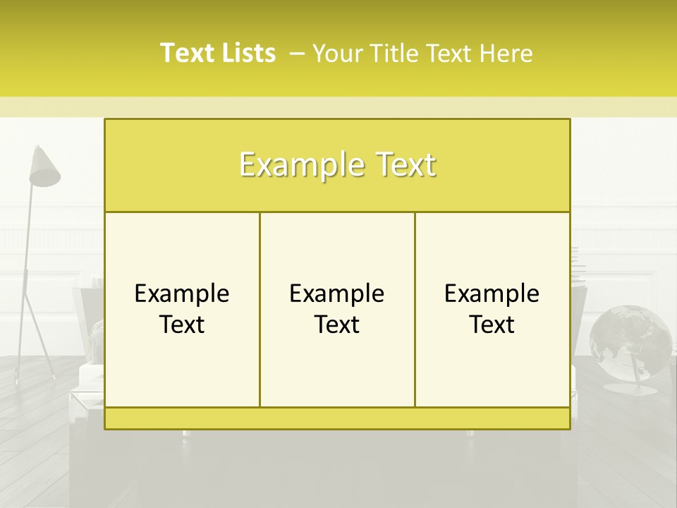 A Bed Sitting In A Bedroom Next To A Table PowerPoint Template