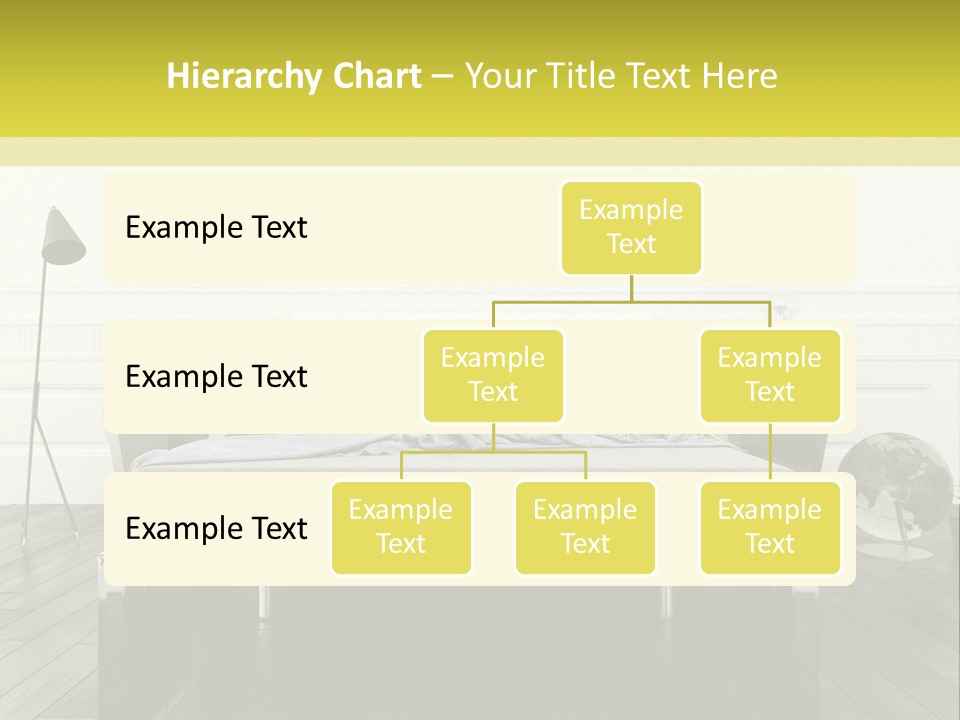 A Bed Sitting In A Bedroom Next To A Table PowerPoint Template