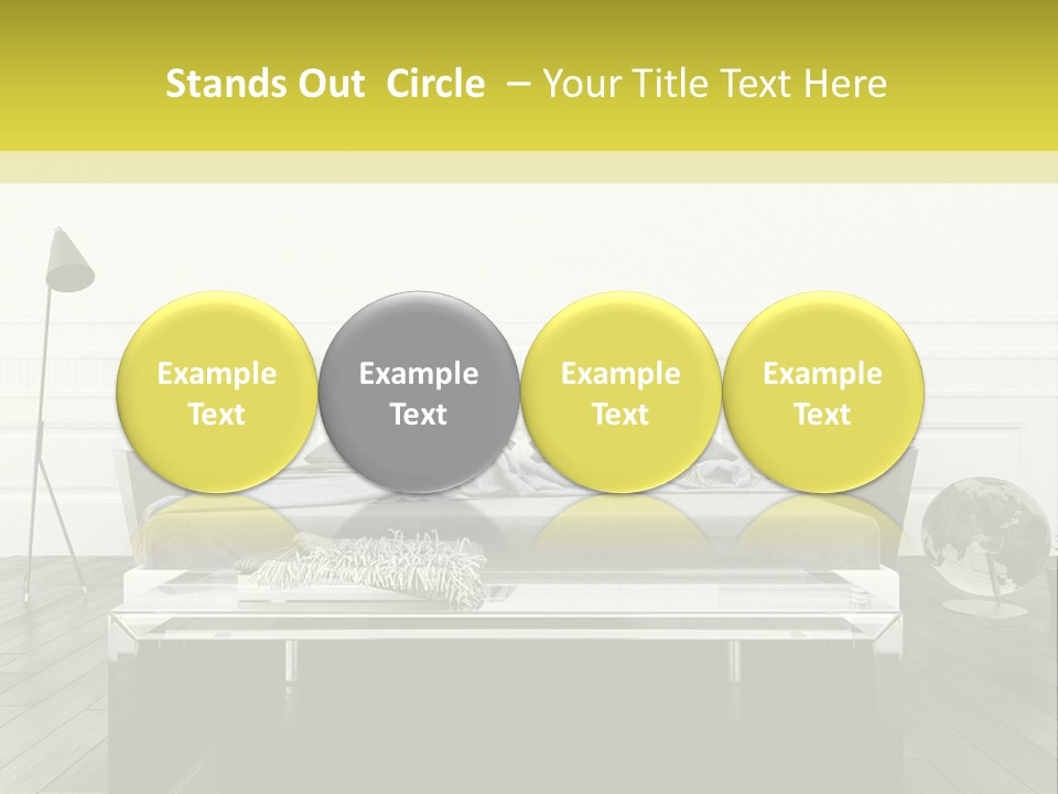 A Bed Sitting In A Bedroom Next To A Table PowerPoint Template