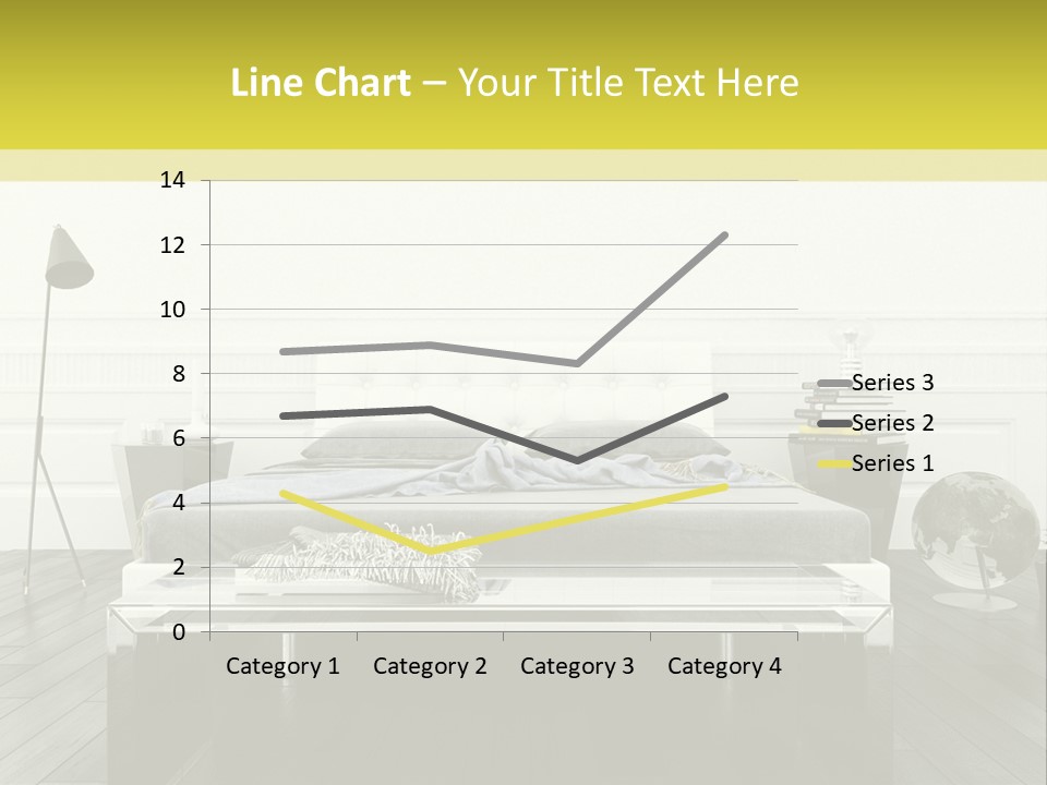 A Bed Sitting In A Bedroom Next To A Table PowerPoint Template