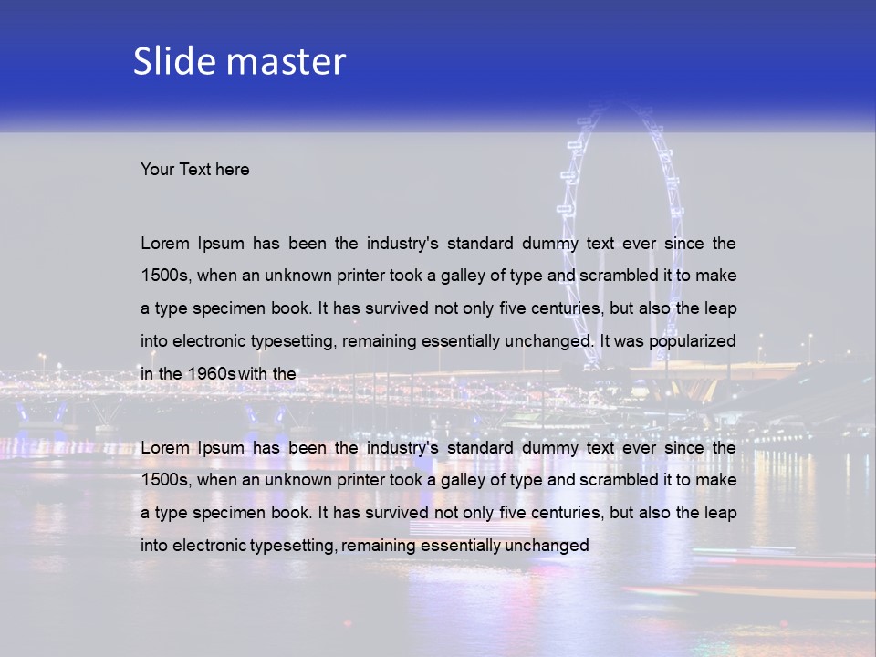 A Large Ferris Wheel In The Middle Of A Body Of Water PowerPoint Template