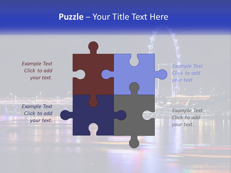 A Large Ferris Wheel In The Middle Of A Body Of Water PowerPoint Template