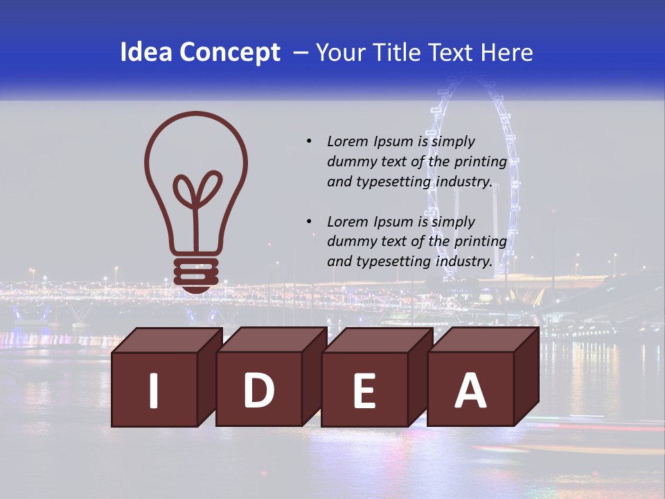 A Large Ferris Wheel In The Middle Of A Body Of Water PowerPoint Template