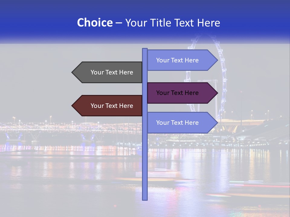 A Large Ferris Wheel In The Middle Of A Body Of Water PowerPoint Template