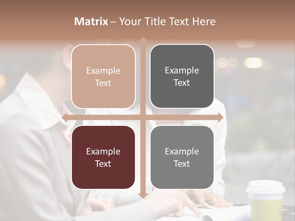 Two Women Sitting At A Table Talking To Each Other PowerPoint Template