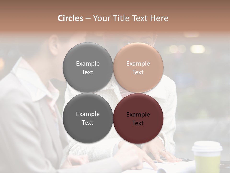 Two Women Sitting At A Table Talking To Each Other PowerPoint Template