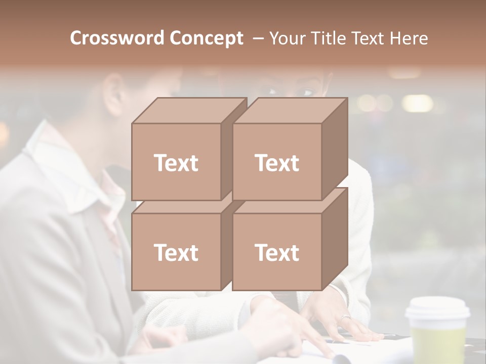 Two Women Sitting At A Table Talking To Each Other PowerPoint Template