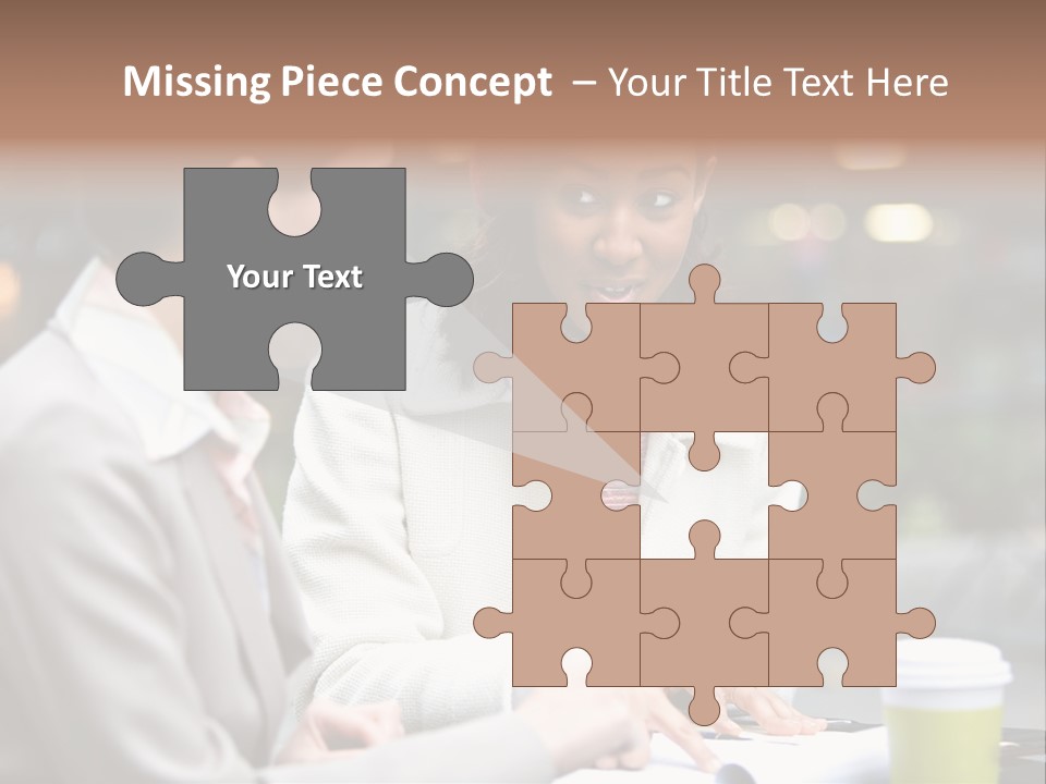 Two Women Sitting At A Table Talking To Each Other PowerPoint Template