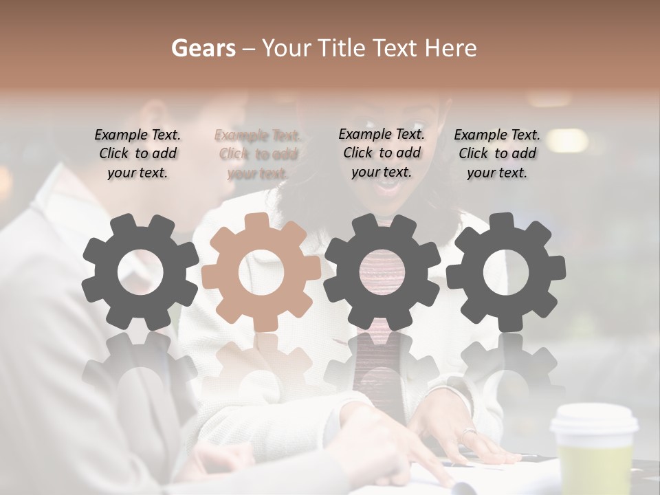 Two Women Sitting At A Table Talking To Each Other PowerPoint Template