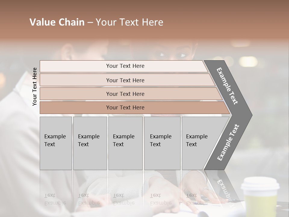 Two Women Sitting At A Table Talking To Each Other PowerPoint Template