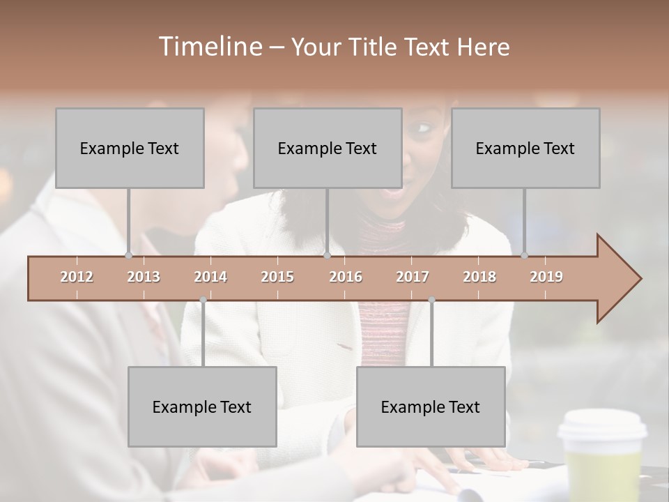 Two Women Sitting At A Table Talking To Each Other PowerPoint Template