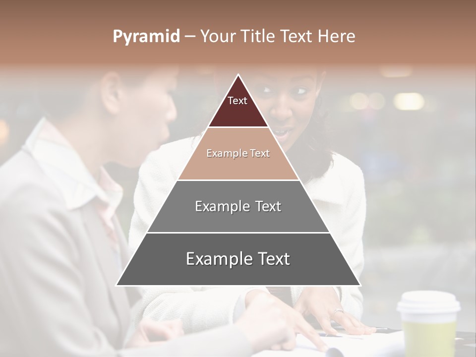Two Women Sitting At A Table Talking To Each Other PowerPoint Template
