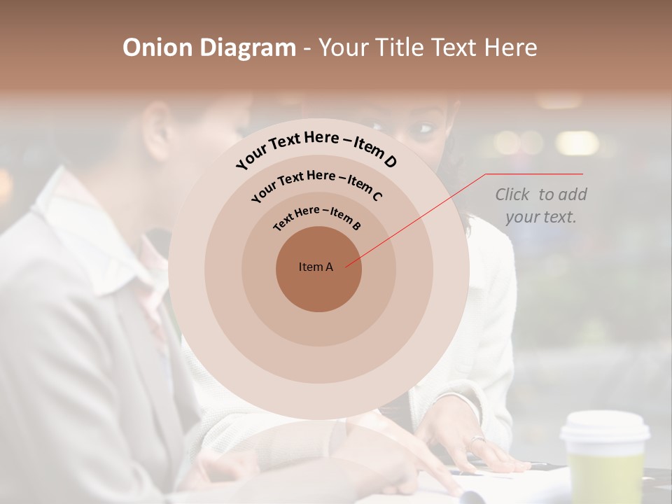 Two Women Sitting At A Table Talking To Each Other PowerPoint Template