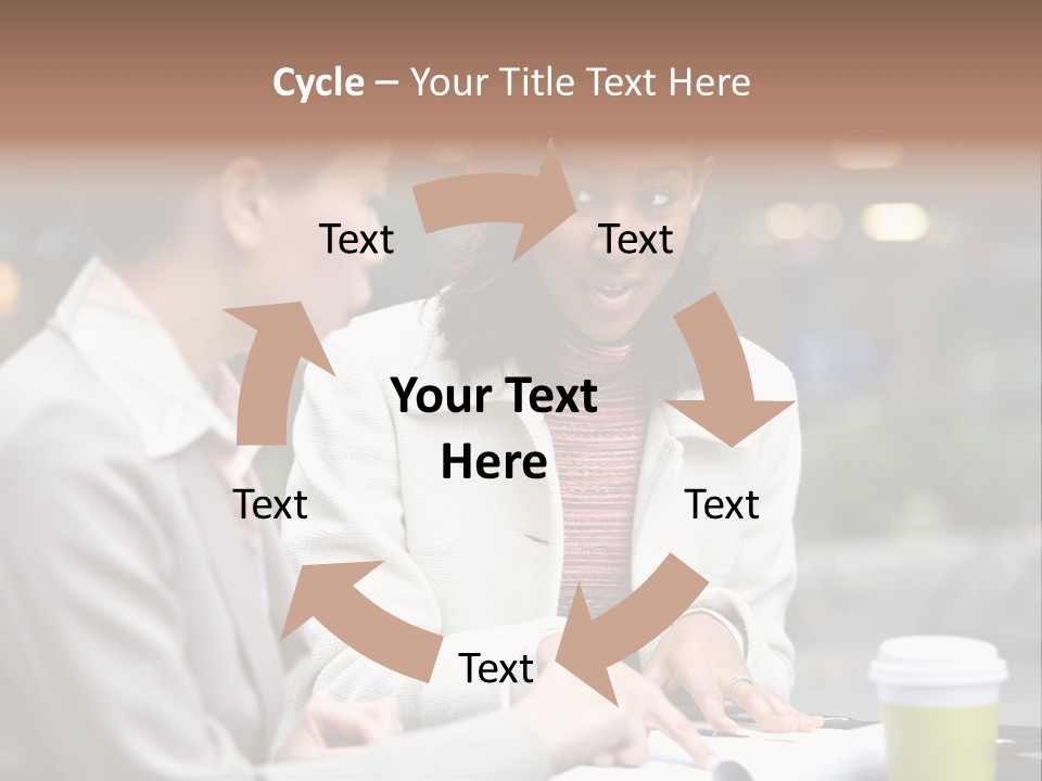 Two Women Sitting At A Table Talking To Each Other PowerPoint Template