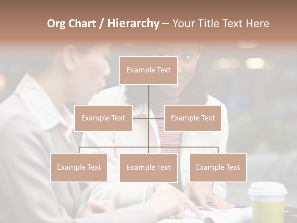 Two Women Sitting At A Table Talking To Each Other PowerPoint Template