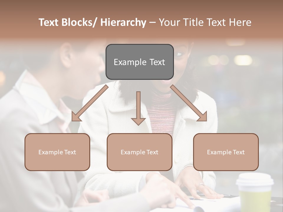 Two Women Sitting At A Table Talking To Each Other PowerPoint Template