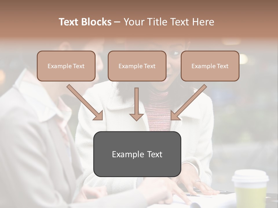 Two Women Sitting At A Table Talking To Each Other PowerPoint Template
