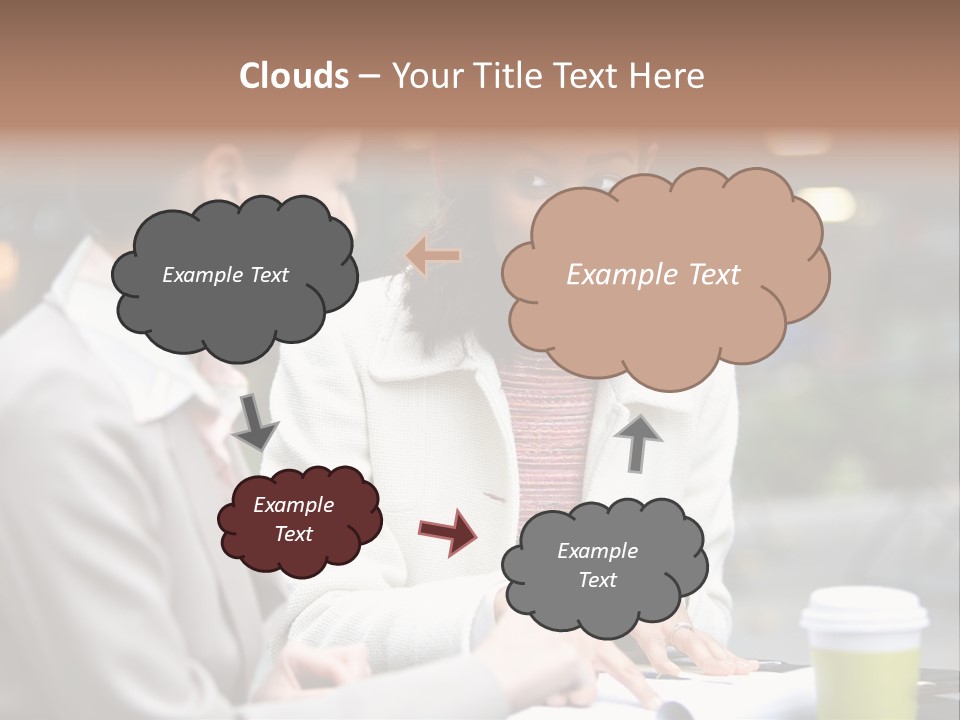 Two Women Sitting At A Table Talking To Each Other PowerPoint Template