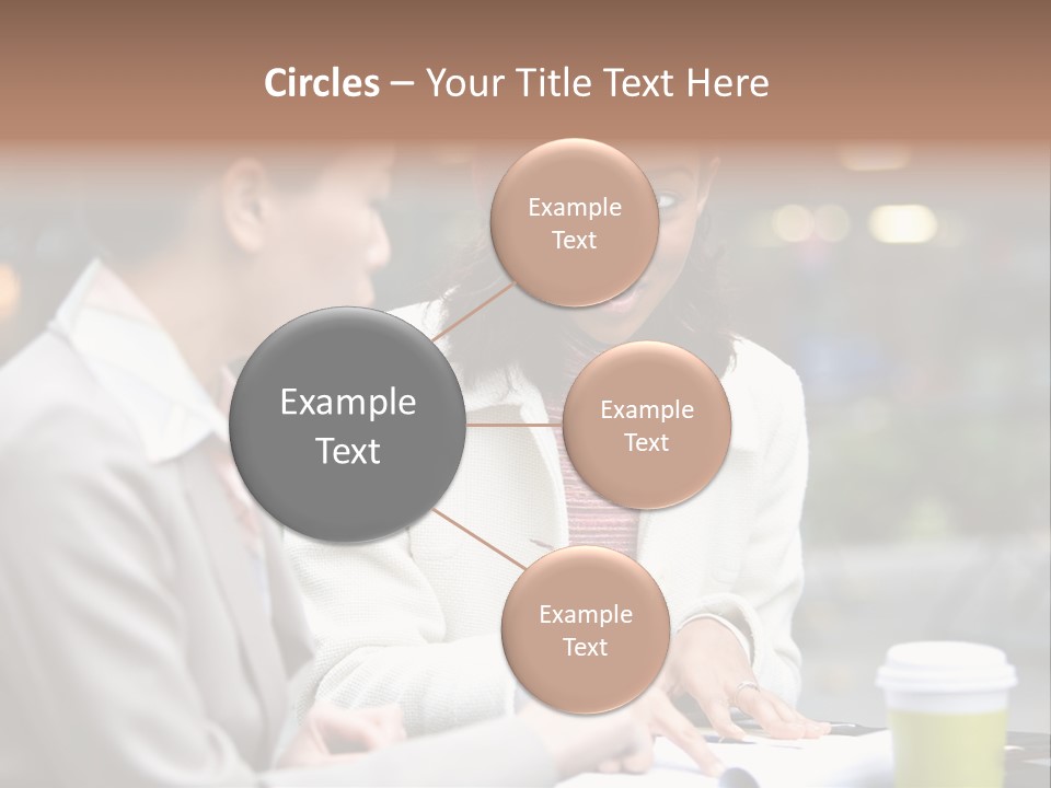 Two Women Sitting At A Table Talking To Each Other PowerPoint Template