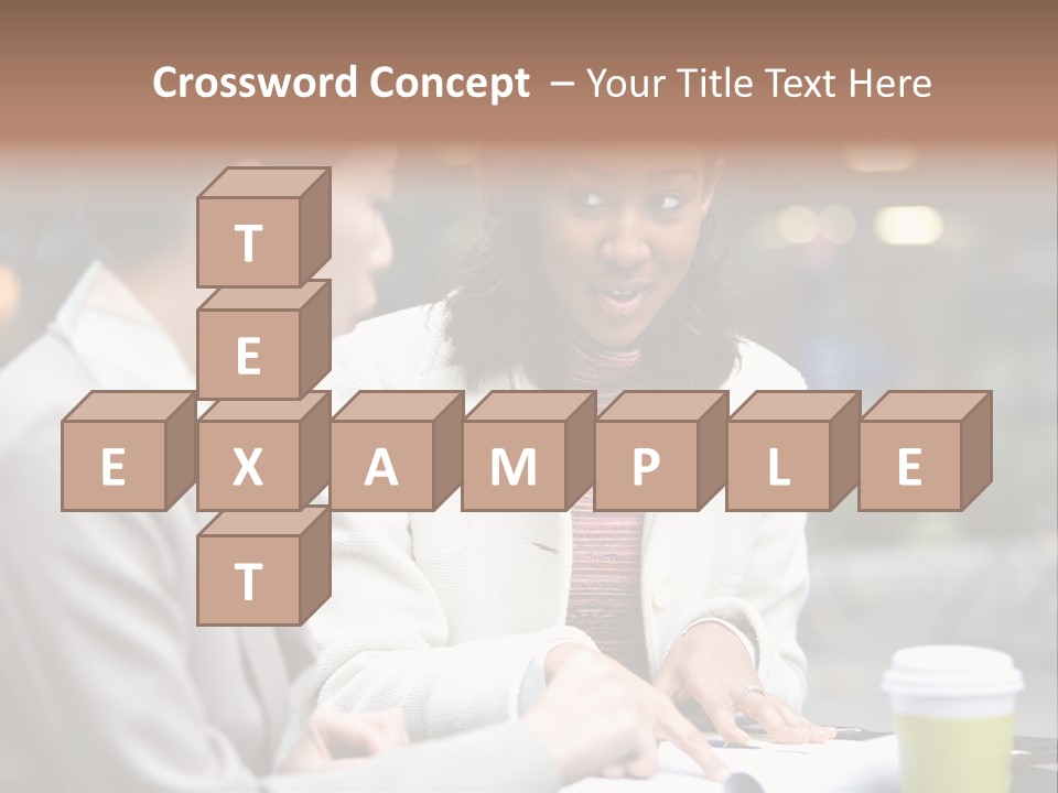 Two Women Sitting At A Table Talking To Each Other PowerPoint Template