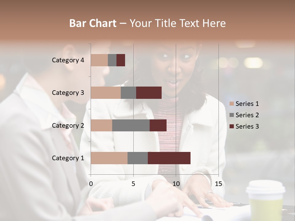 Two Women Sitting At A Table Talking To Each Other PowerPoint Template